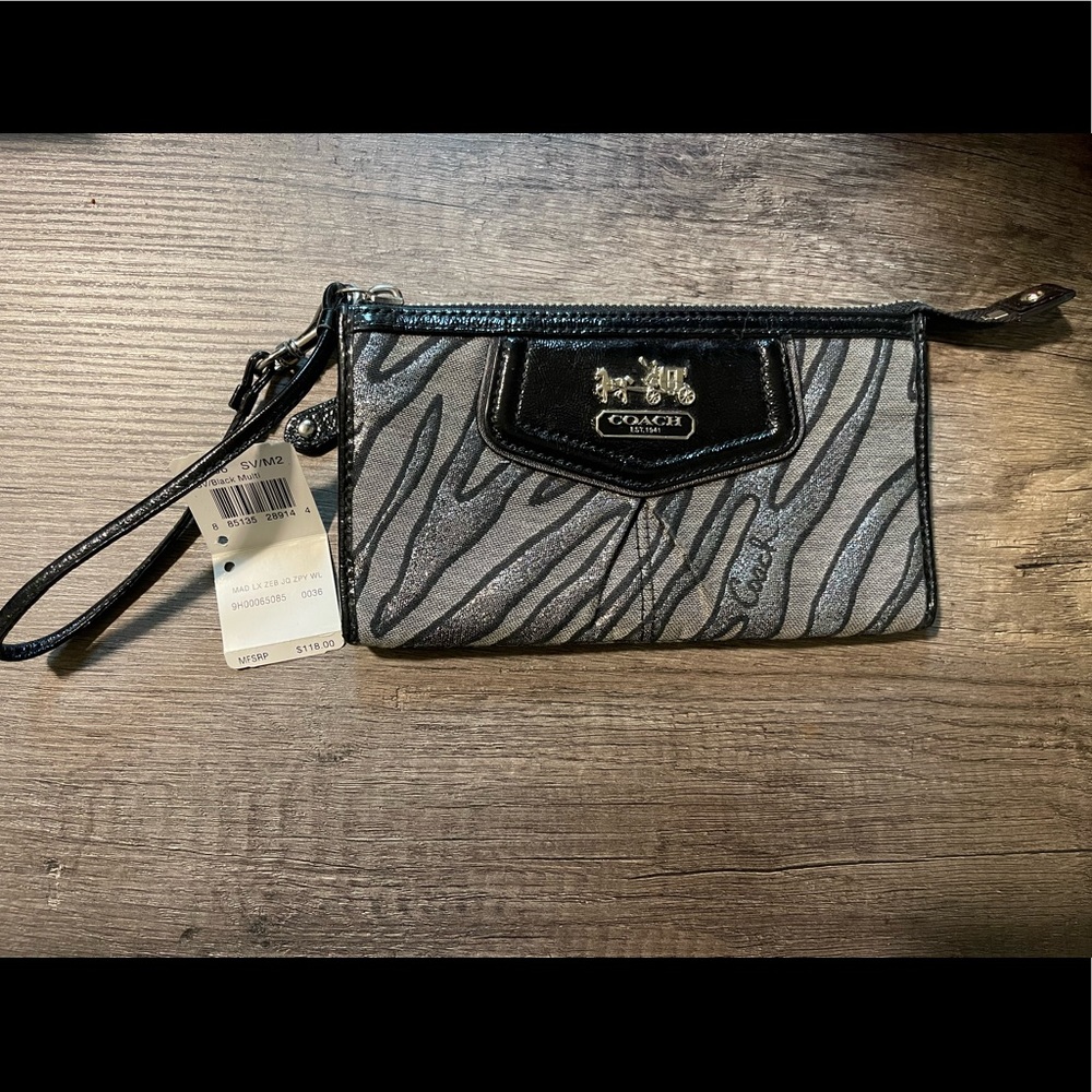 Coach Zebra Wristlet
